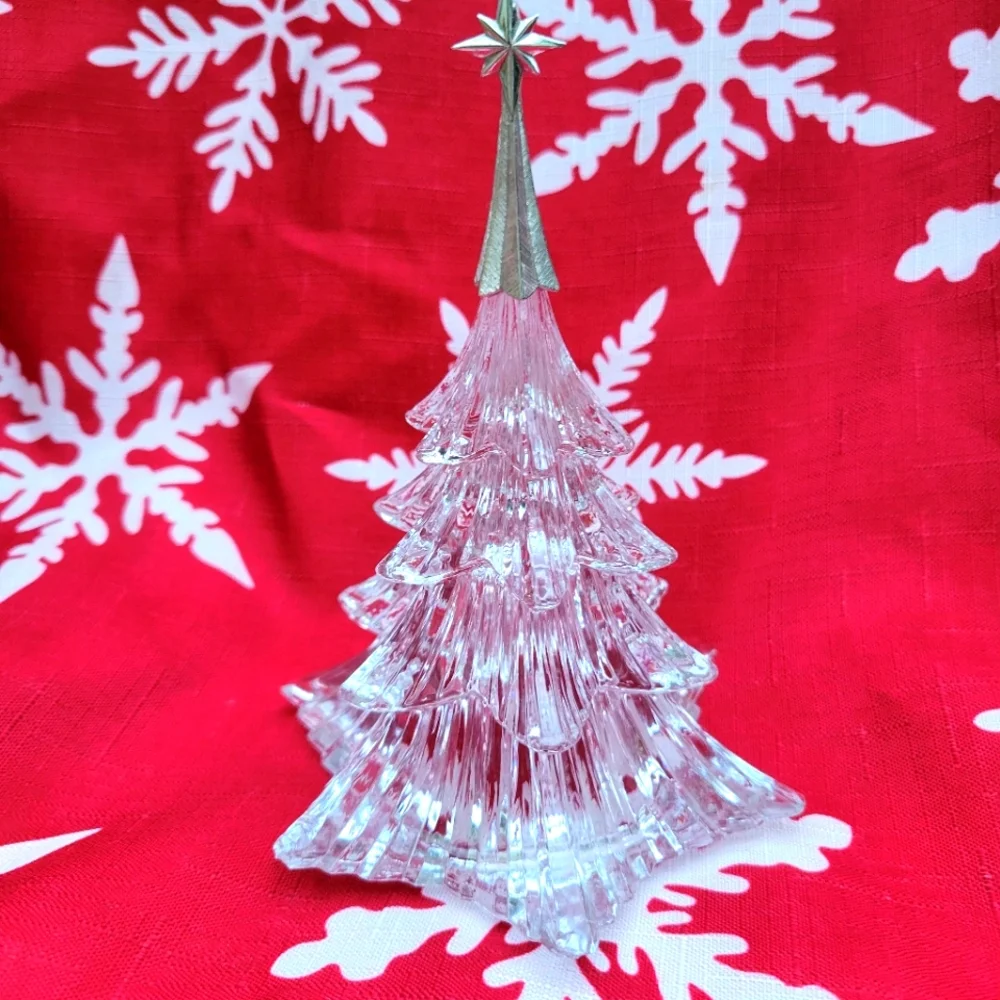 Avon Gallery Originals Crystal Christmas Tree Glass with Silverstone Star 6"Tall - Picture 2 of 5